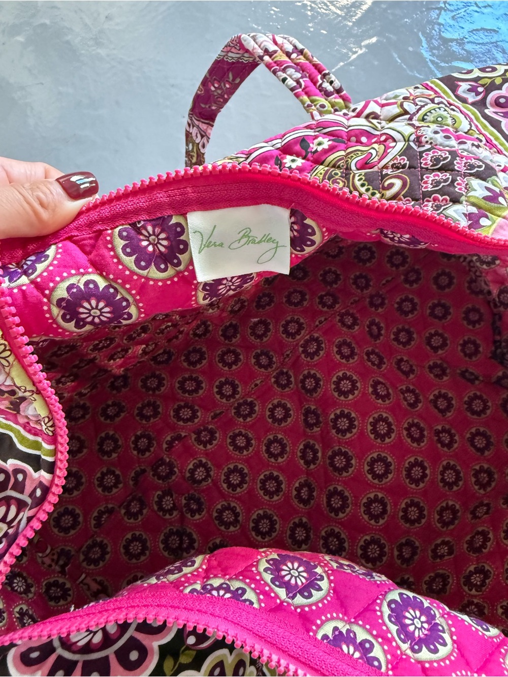Vera Bradley Large Duffle Bag in Very Berry Paisley - Picture 4 of 5